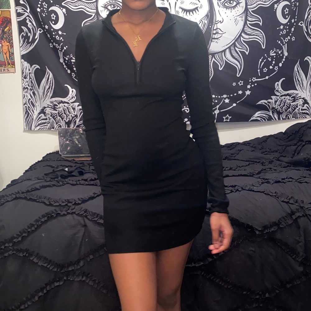 Long Sleeve Zip Up Dress